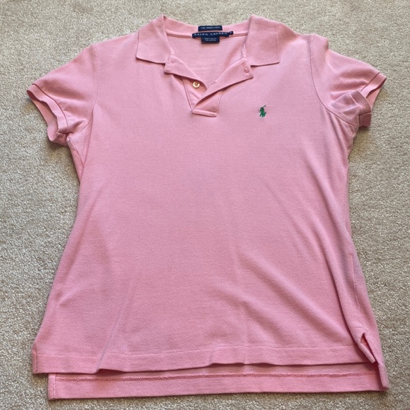 Ralph Lauren womens pink skinny polo, size medium - Picture 1 of 2